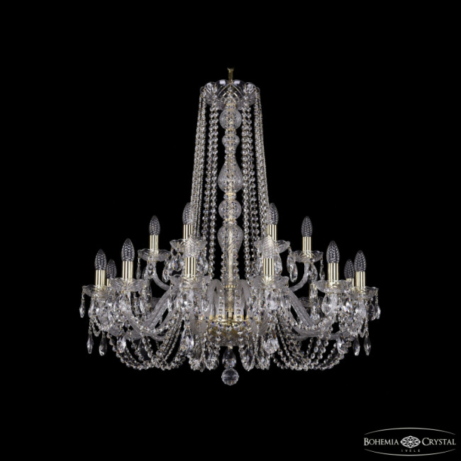 Подвесная люстра Bohemia Ivele Crystal 1402/12+6/300/h-90 G Подвесная люстра Bohemia Ivele Crystal 1402/12+6/300/h-90 G