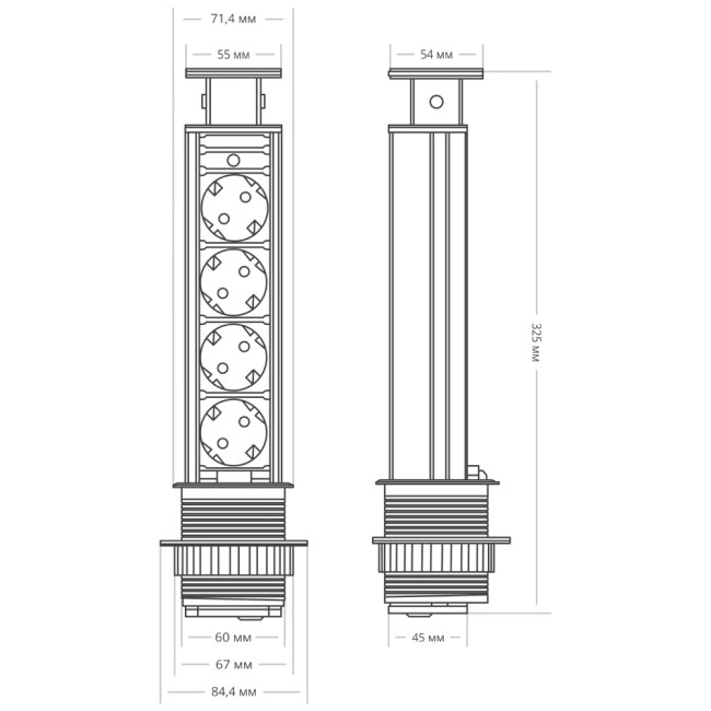 Блок розеток 105S Mebax 00-00001168