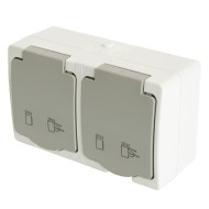 Розетка двухместная с крышкой Stekker PST16-22-54 Велена 49730 Розетка двухместная с крышкой Stekker PST16-22-54 Велена 49730