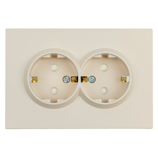 Розетка 2-местная с защитной шторкой Stekker Эмили с/з 250В 16А RST16-5114-08 кашемир soft touch 49908 Розетка 2-местная с защитной шторкой Stekker Эмили с/з 250В 16А RST16-5114-08 кашемир soft touch 49908