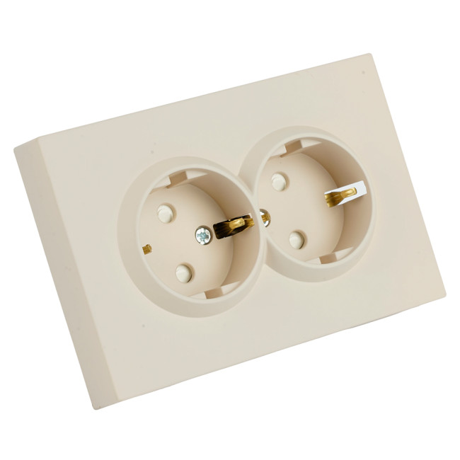 Розетка 2-местная с защитной шторкой Stekker Эмили с/з 250В 16А RST16-5114-08 кашемир soft touch 49908 Розетка 2-местная с защитной шторкой Stekker Эмили с/з 250В 16А RST16-5114-08 кашемир soft touch 49908