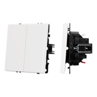 Механизм выключателя двухклавишный перекрёстный Arlight SWT-NOBE-MKX2-SFPL-WH (230V, 10A) (Белый кварц) 061795