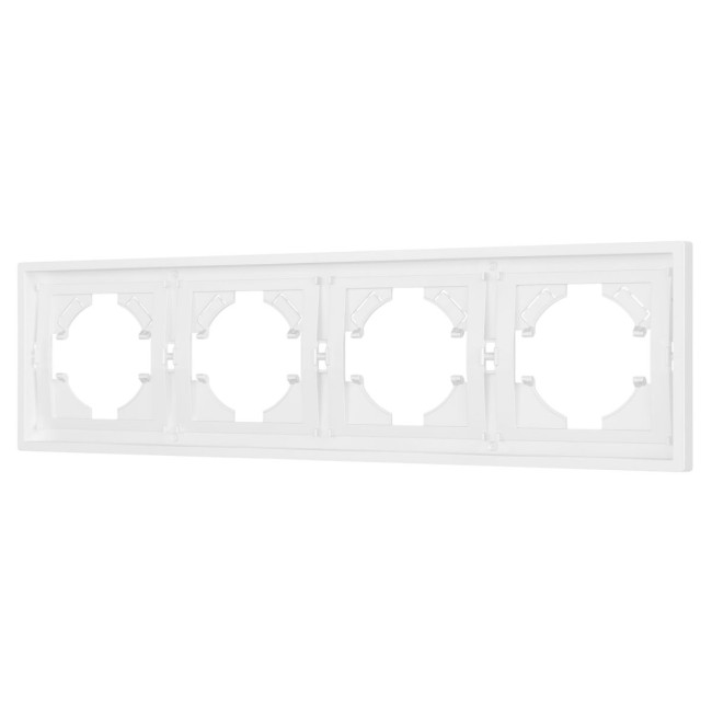 Рамка пластиковая на 4 поста Arlight FRM-TENDO-PL-4-WH 053847 Рамка пластиковая на 4 поста Arlight FRM-TENDO-PL-4-WH 053847