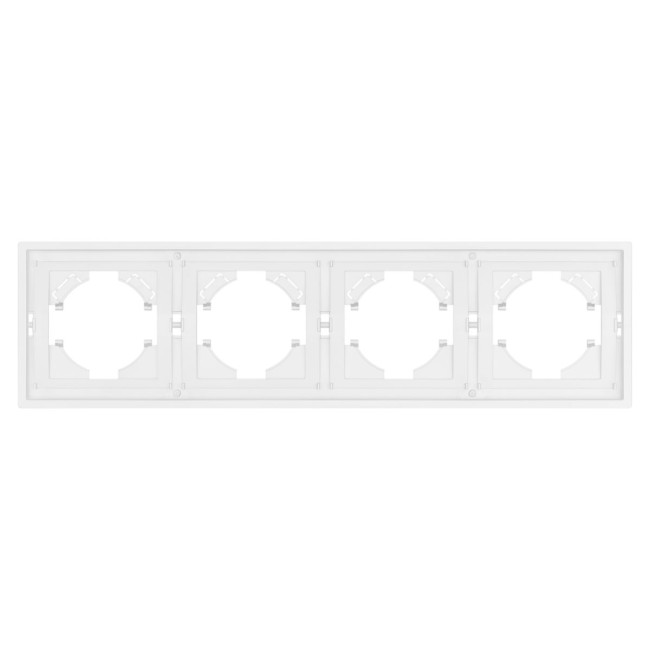 Рамка пластиковая на 4 поста Arlight FRM-TENDO-PL-4-WH 053847 Рамка пластиковая на 4 поста Arlight FRM-TENDO-PL-4-WH 053847