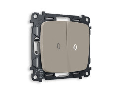 Комплект механизма 2-кл проходного выключателя с подсветкой Ambrella Volt Omega MO364035