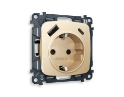 Комплект механизма розетки 2USB A+C 20W (быстрая зарядка) с/з Ambrella Volt Omega MO610010