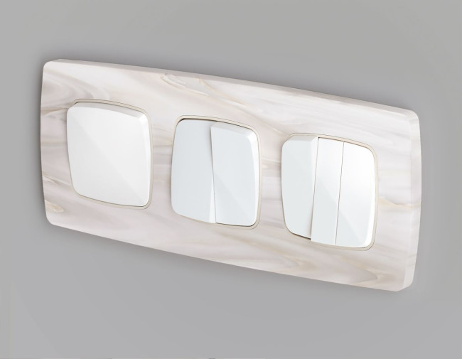 Лицевая панель для выключателя двухклавишного Ambrella Volt Omega OP1230 Лицевая панель для выключателя двухклавишного Ambrella Volt Omega OP1230