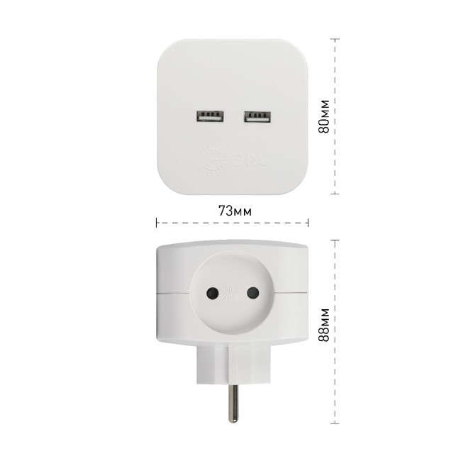 Разветвитель электрический Эра SP-4-USB-W Б0049532 Разветвитель электрический Эра SP-4-USB-W Б0049532