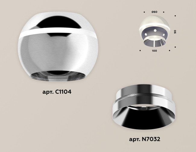 Накладной светильник с дополнительной подсветкой Ambrella Light Techno XS1104002 (C1104, N7032) Накладной светильник с дополнительной подсветкой Ambrella Light Techno XS1104002 (C1104, N7032)