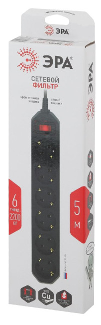 Сетевой фильтр Эра USF-6es-5m-B-BOX Б0037265