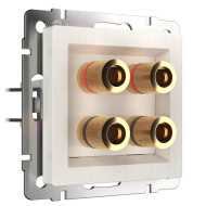 Акустическая розетка Werkel х4 перламутровый рифленый WL13-AUDIOx4 4690389124273 Акустическая розетка Werkel х4 перламутровый рифленый WL13-AUDIOx4 4690389124273