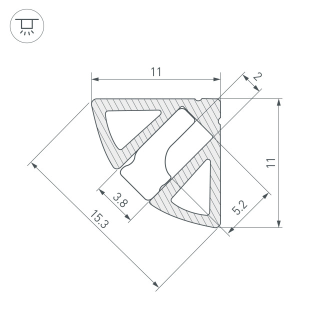 Алюминиевый профиль Arlight SL-KANT-H11-2000 ANOD OLIVE GREY 038197 Алюминиевый профиль Arlight SL-KANT-H11-2000 ANOD OLIVE GREY 038197