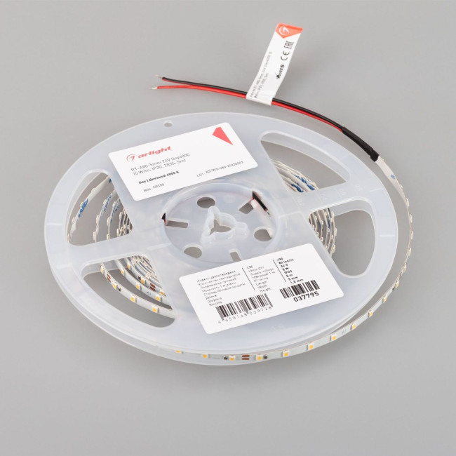 Светодиодная лента Arlight RT-A80-5mm 24V Day4000 (5 W/m, IP20, 5m) 037795(1) Светодиодная лента Arlight RT-A80-5mm 24V Day4000 (5 W/m, IP20, 5m) 037795(1)