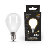 Лампа светодиодная филаментная Gauss E14 5W 2700К матовая 105201105 Лампа светодиодная филаментная Gauss E14 5W 2700К матовая 105201105