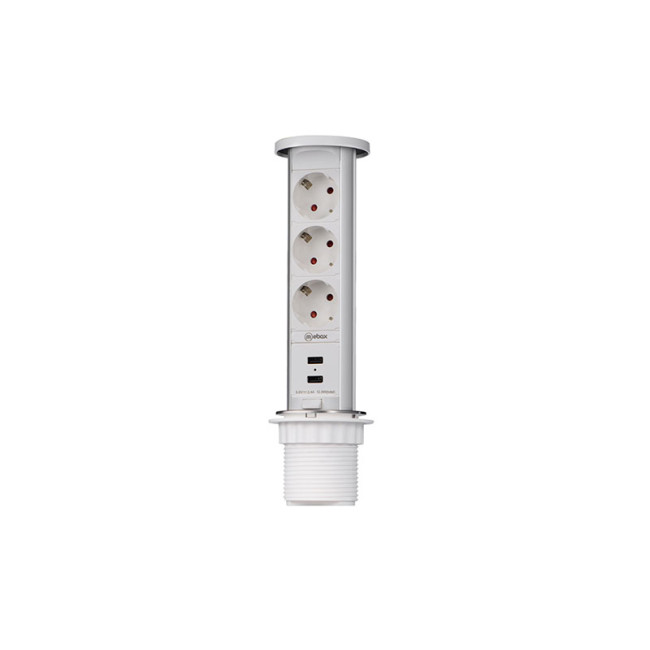 Блок розеток 105W (3 секции и 2 USB) Mebax 00-00001162 Блок розеток 105W (3 секции и 2 USB) Mebax 00-00001162