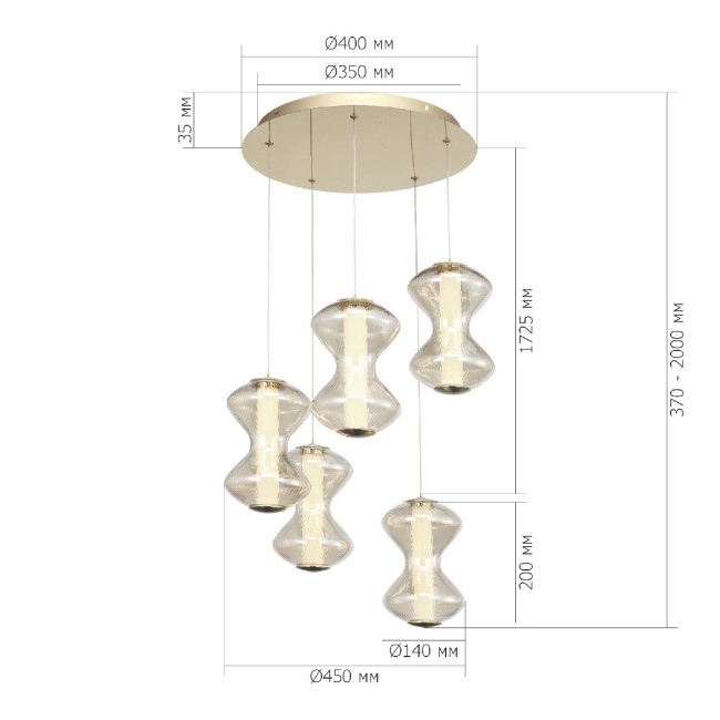 Каскадная люстра ST Luce Spine SL6136.233.01 Каскадная люстра ST Luce Spine SL6136.233.01
