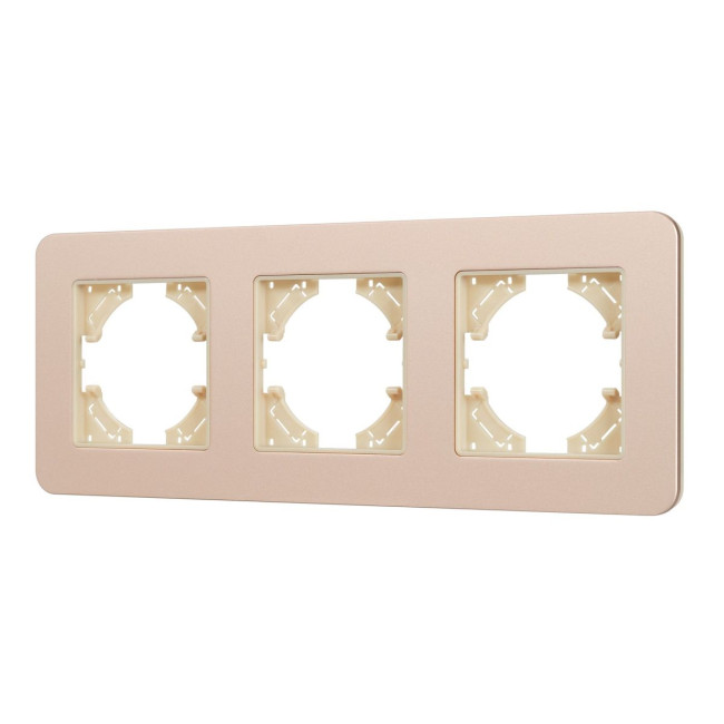 Рамка на 3 поста алюминиевая Arlight FRM-AKIRY-SFAL-3-GD 049742 Рамка на 3 поста алюминиевая Arlight FRM-AKIRY-SFAL-3-GD 049742