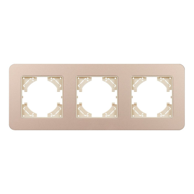 Рамка на 3 поста алюминиевая Arlight FRM-AKIRY-SFAL-3-GD 049742 Рамка на 3 поста алюминиевая Arlight FRM-AKIRY-SFAL-3-GD 049742