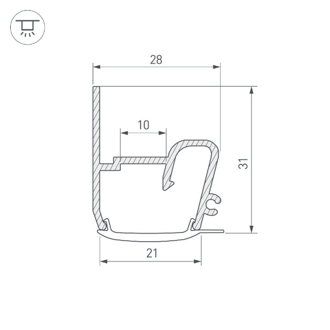 Профиль Arlight STRETCH-S-20-WALL-SIDE-2000 (RESPECT-ST) 040701 Профиль Arlight STRETCH-S-20-WALL-SIDE-2000 (RESPECT-ST) 040701