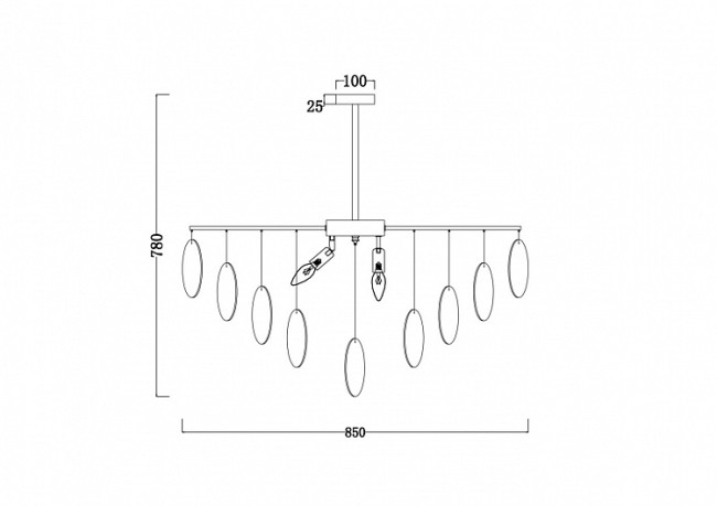 Люстра на штанге Freya Porto FR5104PL-08BS