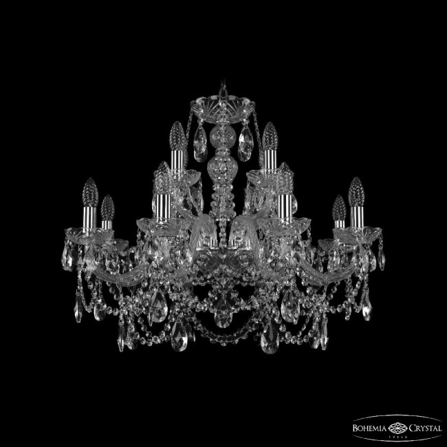 Подвесная люстра Bohemia Ivele Crystal 1411/8+4/240 Ni Подвесная люстра Bohemia Ivele Crystal 1411/8+4/240 Ni