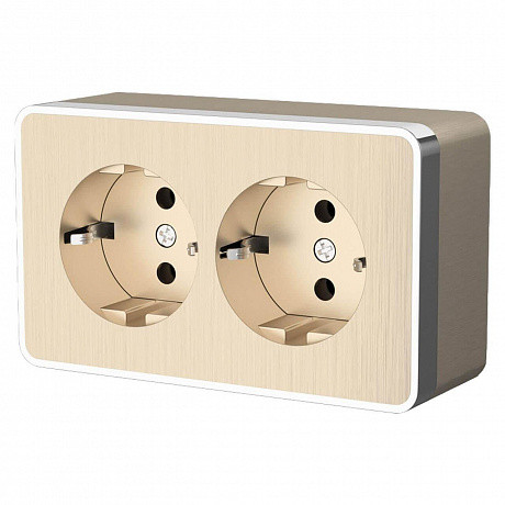 Розетка Werkel двойная с заземлением Gallant шампань рифленый W5072110 4690389164682 a051037 Розетка Werkel двойная с заземлением Gallant шампань рифленый W5072110 4690389164682 a051037