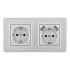Розетка двойная (двухпостовая) с/з и шторками + USB Arte Milano SET16-2-47-1-40-1 silver Розетка двойная (двухпостовая) с/з и шторками + USB Arte Milano SET16-2-47-1-40-1 silver