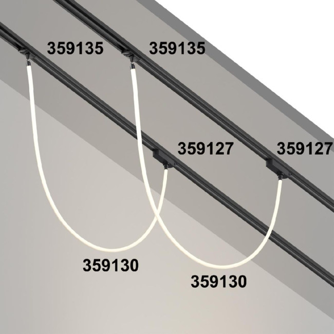 Трековый однофазный трехжильный адаптер для светильников 359128-359133 Novotech Ramo 359127 Трековый однофазный трехжильный адаптер для светильников 359128-359133 Novotech Ramo 359127