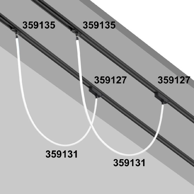 Трековый однофазный трехжильный адаптер для светильников 359128-359133 Novotech Ramo 359127 Трековый однофазный трехжильный адаптер для светильников 359128-359133 Novotech Ramo 359127