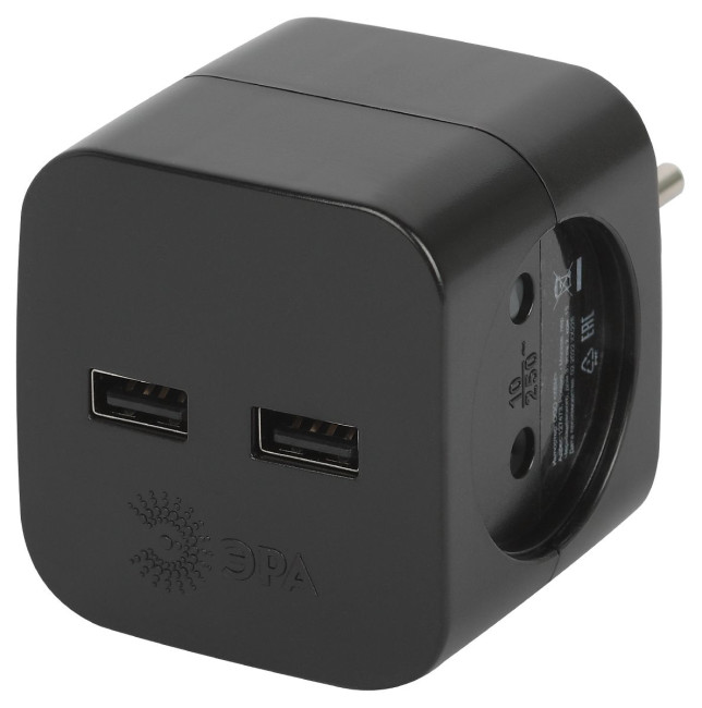 Разветвитель электрический Эра SP-2-USB-B Б0049535 Разветвитель электрический Эра SP-2-USB-B Б0049535