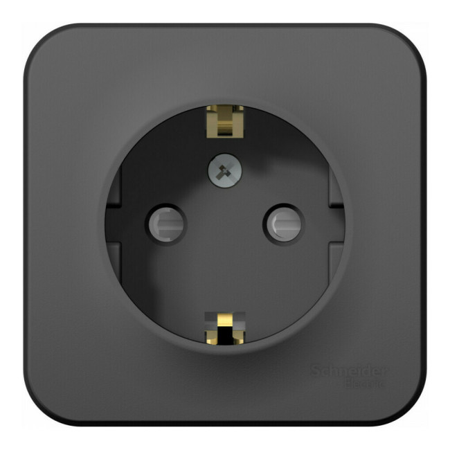 Розетка с/з со шторками, 16А, 250В Systeme Electric Blanca наруж Антрацит BLNRA011106