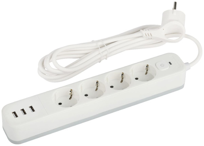 Сетевой фильтр Эра USF-4es-1,5m-3xUSBA-W Б0059567