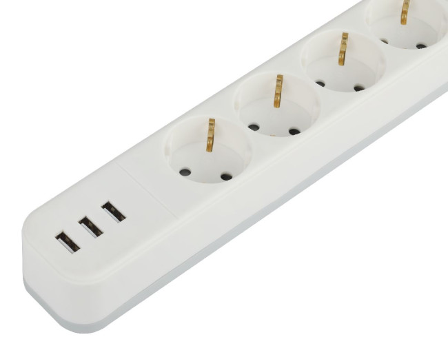 Сетевой фильтр Эра USF-4es-1,5m-3xUSBA-W Б0059567