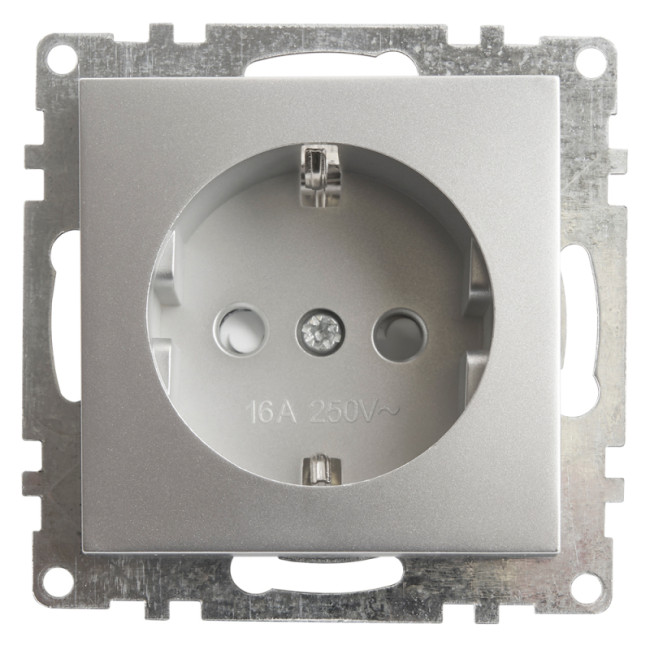 Розетка 1-местная с/з с защитной шторкой Stekker Катрин 39582 Розетка 1-местная с/з с защитной шторкой Stekker Катрин 39582