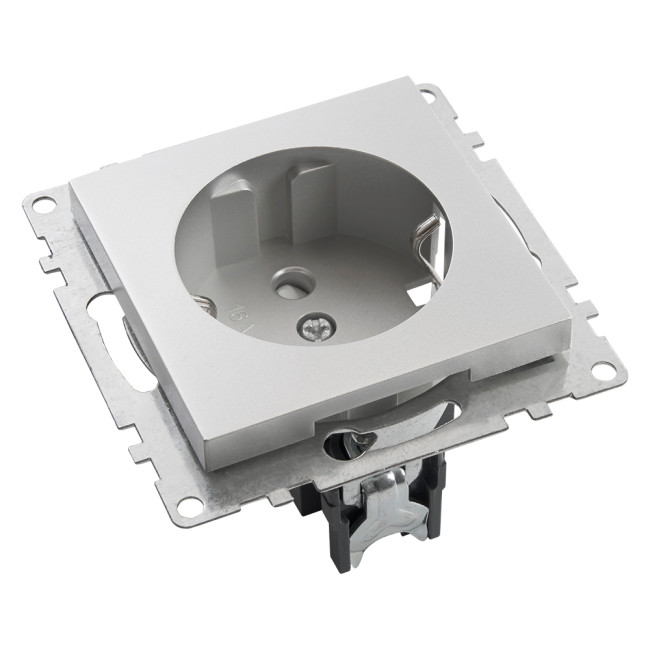 Розетка 1-местная с/з с защитной шторкой Stekker Катрин 39582 Розетка 1-местная с/з с защитной шторкой Stekker Катрин 39582