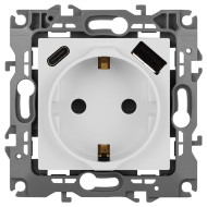 Розетка со шторками с USB type-A+C Эра 12-4108-01 Б0067752