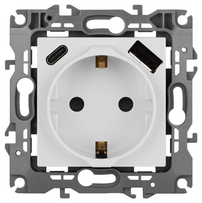 Розетка со шторками с USB type-A+C Эра 12-4108-01 Б0067752 Розетка со шторками с USB type-A+C Эра 12-4108-01 Б0067752