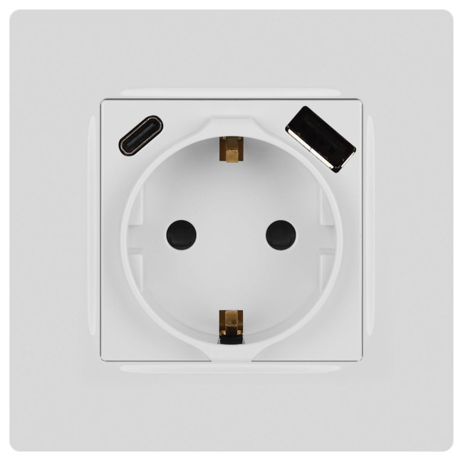 Розетка со шторками с USB type-A+C Эра 12-4108-01 Б0067752 Розетка со шторками с USB type-A+C Эра 12-4108-01 Б0067752