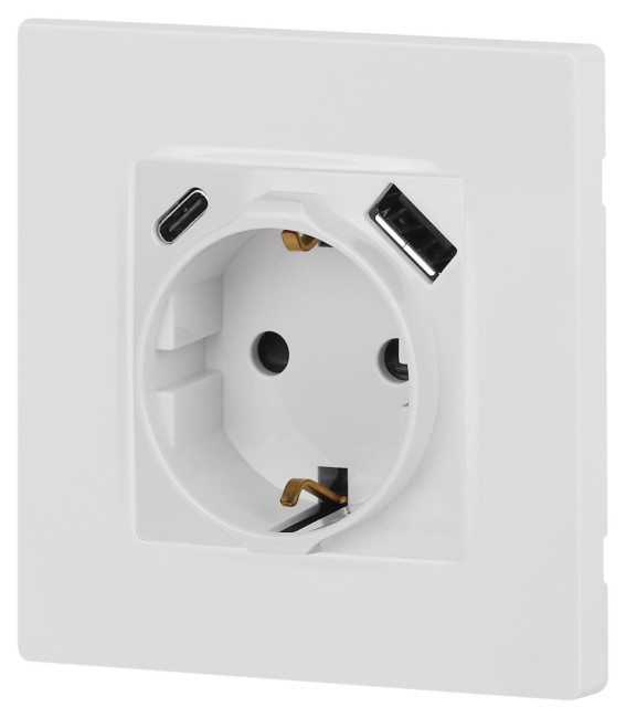 Розетка со шторками с USB type-A+C Эра 12-4108-01 Б0067752 Розетка со шторками с USB type-A+C Эра 12-4108-01 Б0067752