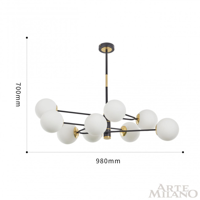 Люстра на штанге Arte Milano 272708/9 BK/GD