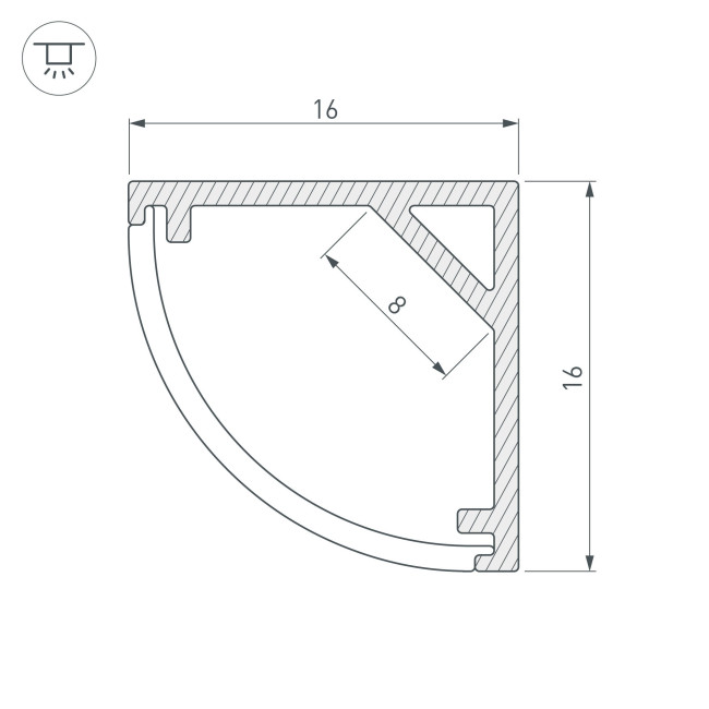 Алюминиевый профиль Arlight SL-KANT-H16-2000 BLACK 037116 Алюминиевый профиль Arlight SL-KANT-H16-2000 BLACK 037116