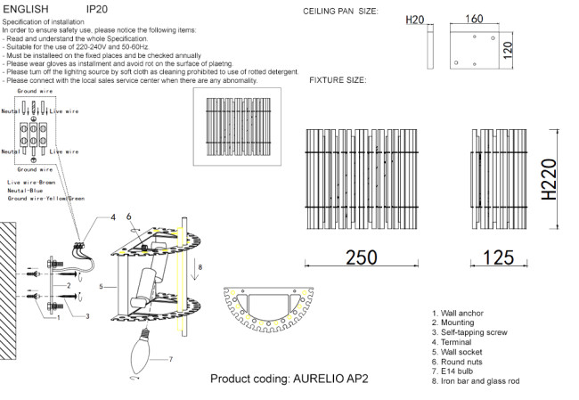 Настенный светильник Crystal Lux AURELIO AP2 GOLD+CHROME/TRANSPARENT