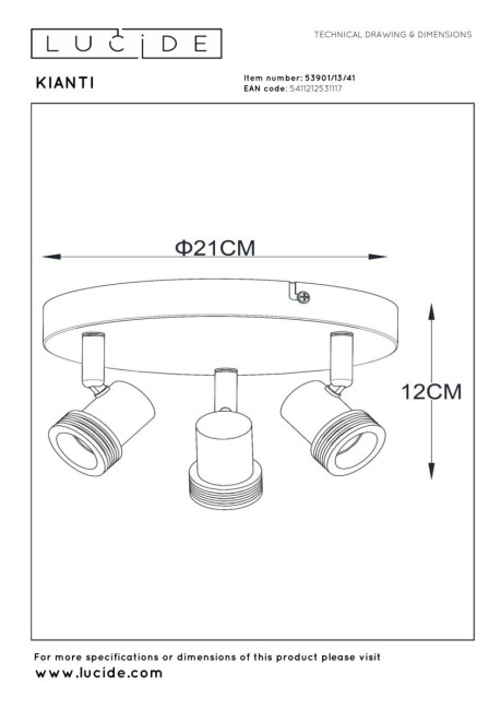 Спот Lucide Kianti 53901/13/41 Спот Lucide Kianti 53901/13/41