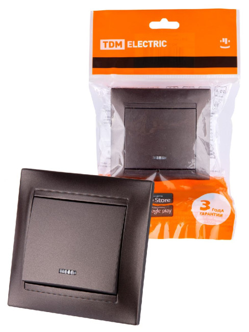 Выключатель одноклавишный с подсветкой Лама TDM Electric SQ1815-0504 Выключатель одноклавишный с подсветкой Лама TDM Electric SQ1815-0504