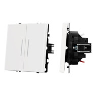 Механизм звонкового выключателя двухклавишный Arlight LED SWT-NOBE-MKR2-SFPL-L-WH (230V, 10A) (Белый кварц) 061745(1)