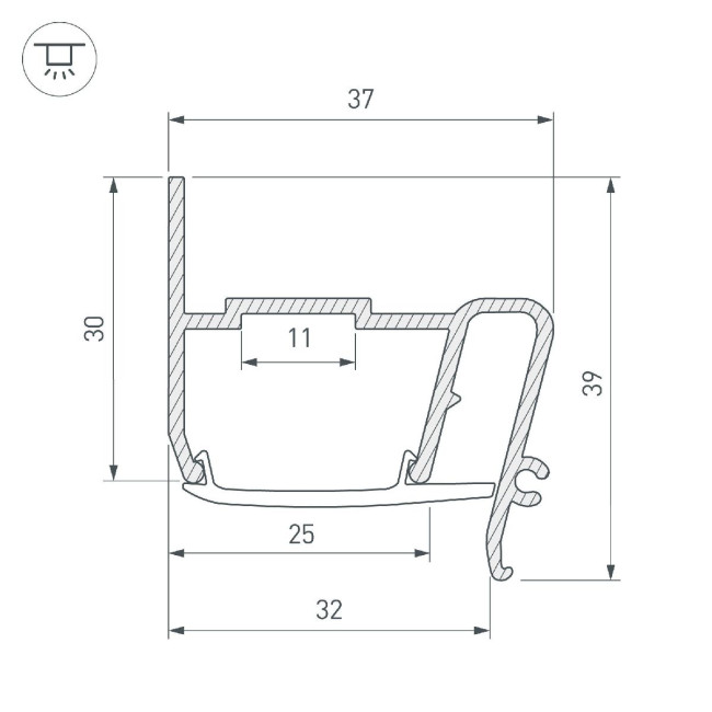 Профиль Arlight STRETCH-S-30-WALL-SIDE-2000 (STEP) 040702 Профиль Arlight STRETCH-S-30-WALL-SIDE-2000 (STEP) 040702