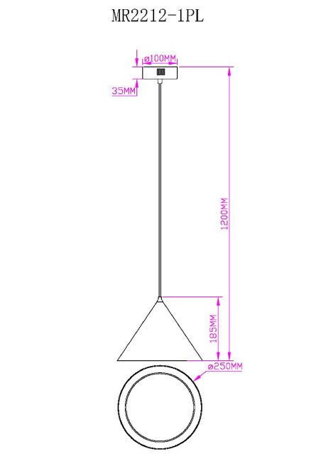 Подвесной светильник Myfar Maretta MR2212-1PL Подвесной светильник Myfar Maretta MR2212-1PL
