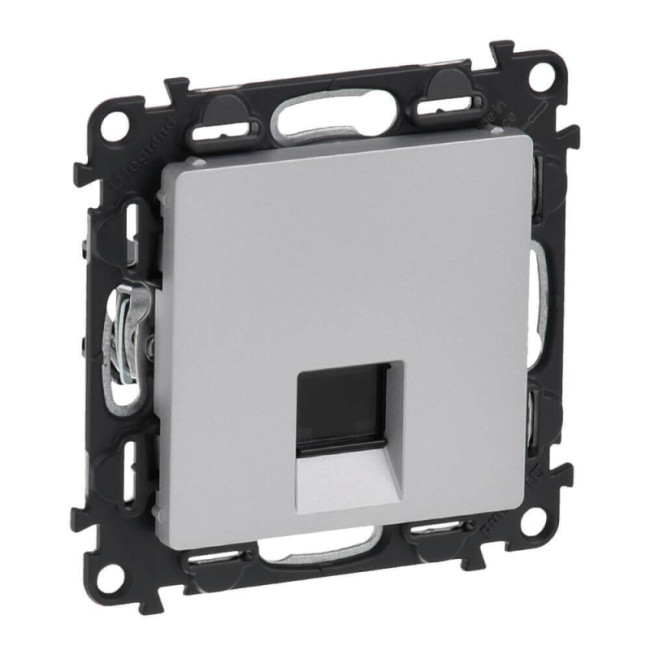 Информационная розетка RJ45 Legrand Valena Life 5 кат UTP алюминий 753640 Информационная розетка RJ45 Legrand Valena Life 5 кат UTP алюминий 753640