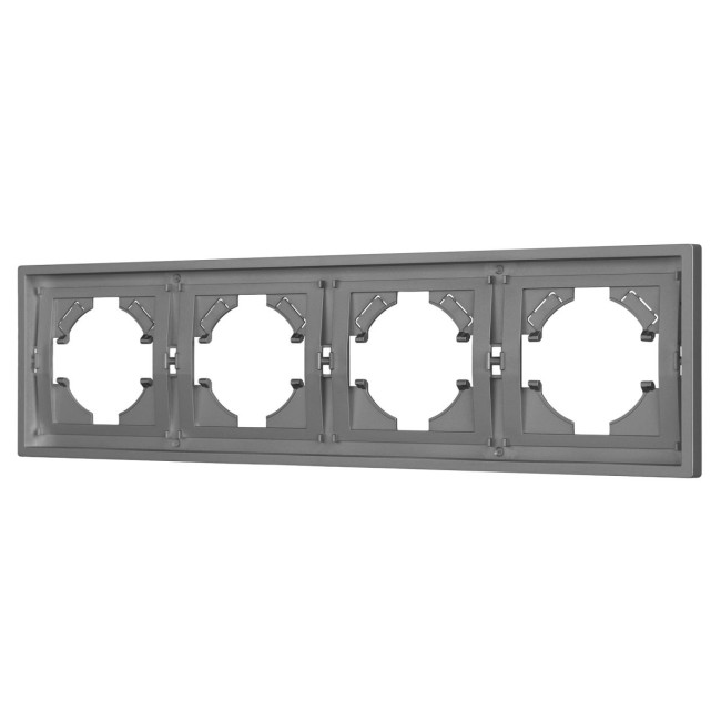 Рамка пластиковая на 4 поста Arlight FRM-TENDO-PL-4-GR 053849 Рамка пластиковая на 4 поста Arlight FRM-TENDO-PL-4-GR 053849
