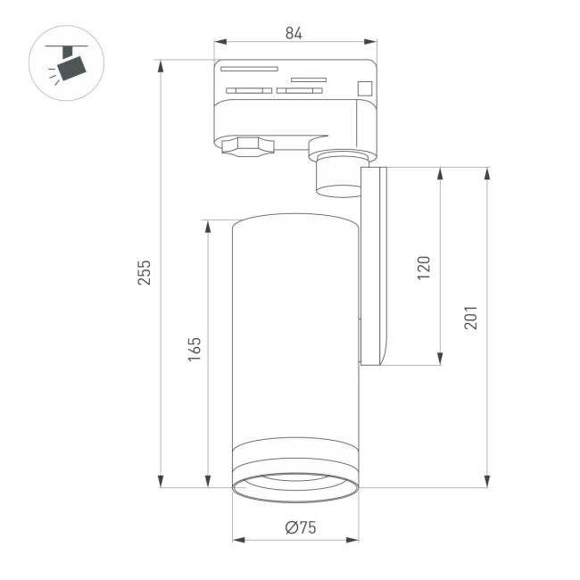 Трековый трехфазный светильник Arlight LGD-URANUS-4TR-R75-18W/25W Warm3500-MIX (BK, 20-50 deg, side holder, 230V) (IP20 Металл) 055807 Трековый трехфазный светильник Arlight LGD-URANUS-4TR-R75-18W/25W Warm3500-MIX (BK, 20-50 deg, side holder, 230V) (IP20 Металл) 055807